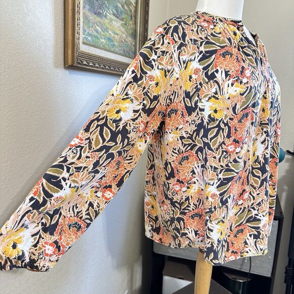 Laura Scott Blouse Top Womens Size XL  Floral V Neck Long Sleeve Pullover Top - Picture 4 of 11